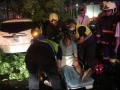 板桥强风吹倒路树压行驶小客车 乘客轻伤送医
